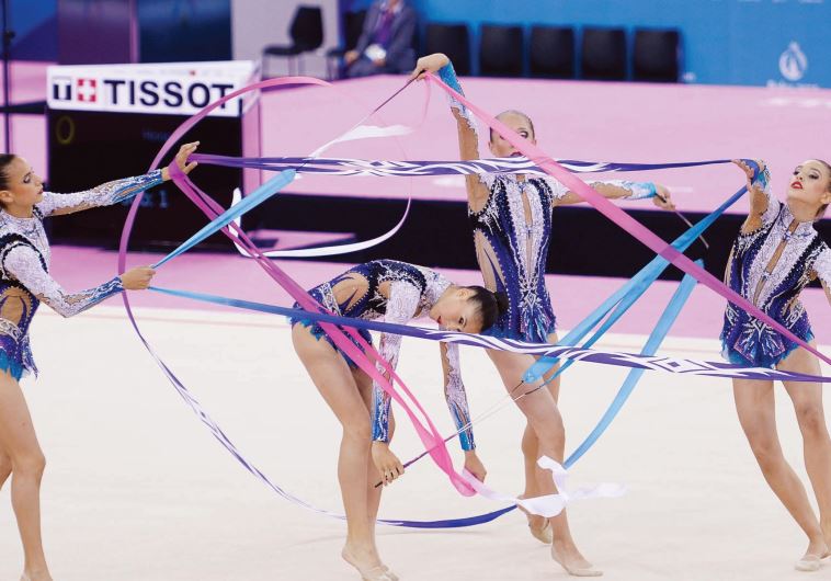 Israel’s national rhythmic gymnastics team fashions a star of David