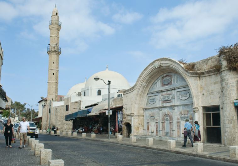 The Al-Mahmoudiya mosque in Jaffa. The writer can hear the muezzin’s call to prayer from his apartment