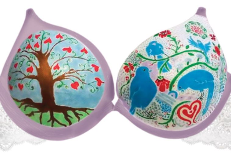A bra decorated through Hadassah's The Uplift Project 