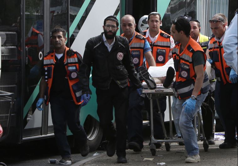 Scene of terror attack in Armon Hanatziv