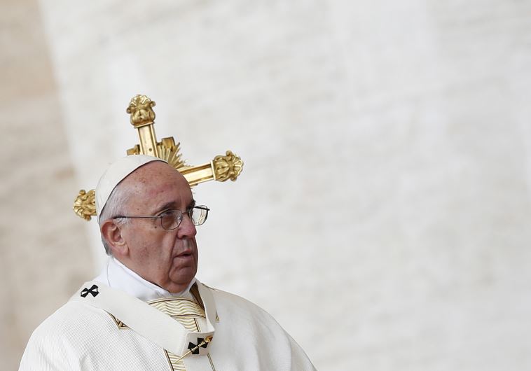 Pope Francis leads the mass for the canonization in Saint Peter's Square at the Vatican