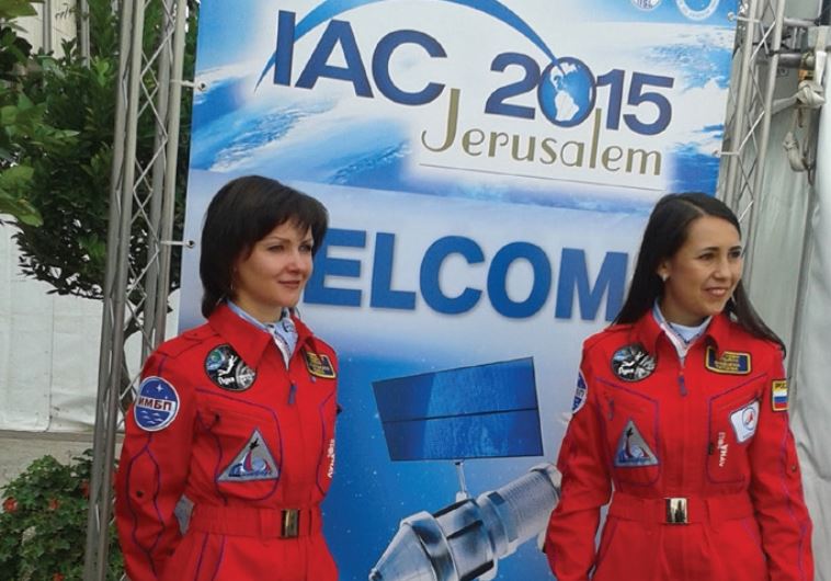Russian cosmonauts stand proud