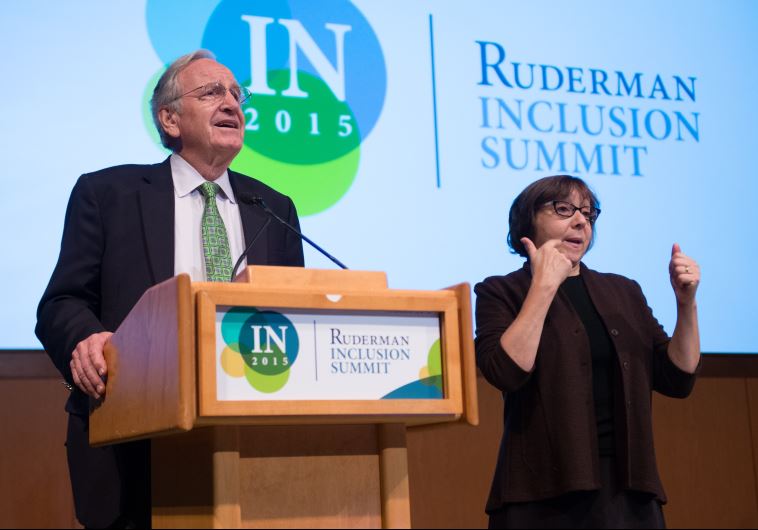 Former US senator Tom Harkin receives an award in Boston this week at the Ruderman Family Foundation’s Inclusion Summit