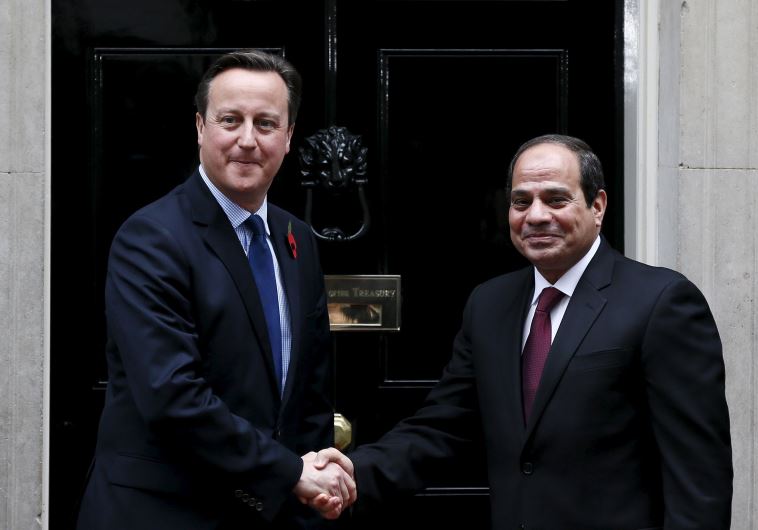 UK Prime Minister David Cameron with Egyptian President Abdel Fattah al-Sisi