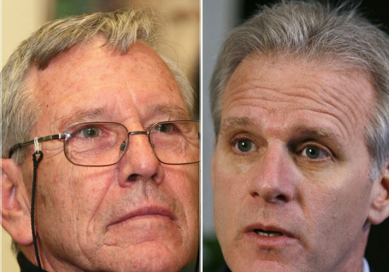 Kulanu MK Michael Oren (R) and author Amos Oz
