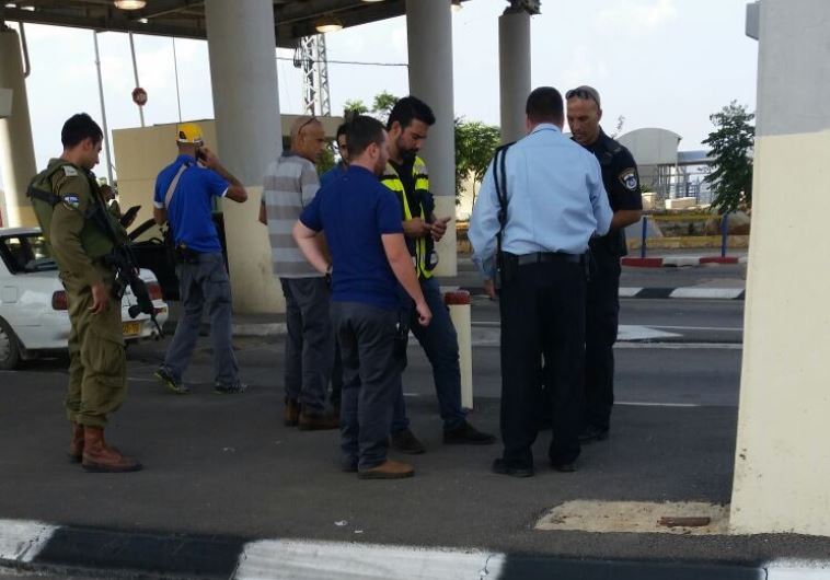 Eliyahu crossing in the West Bank, the checkpoint to which a man who was stabbed in his vehicle by a suspected terrorist fled on Sunday, November 8