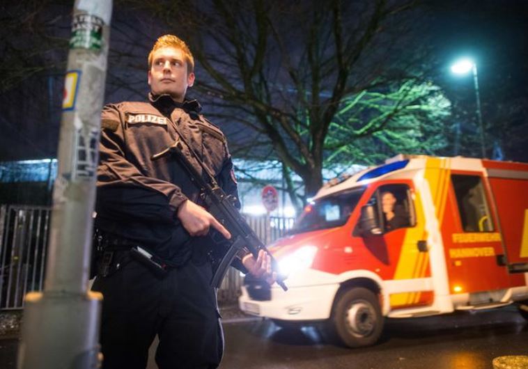 Heavy armed Police stand outside the stadium after the match was called off by police due to a security threat, November 17, 2015.