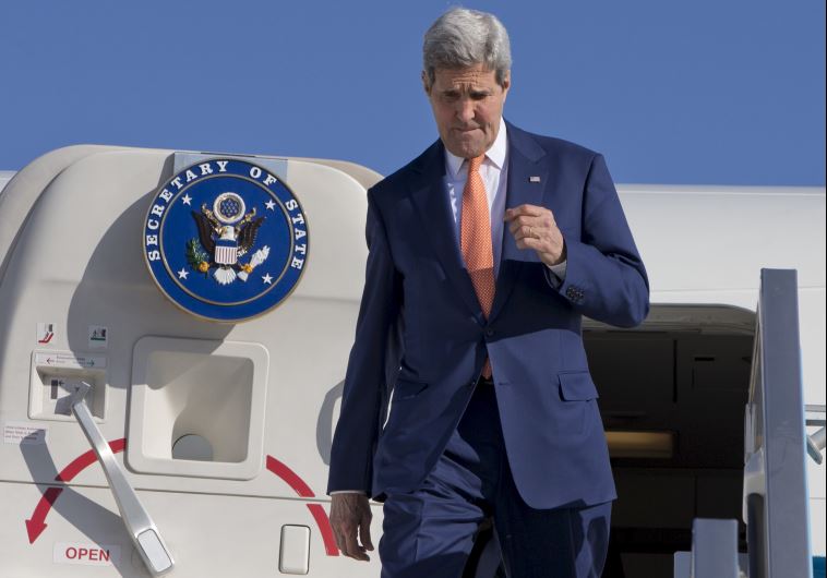 US Secretary of State John Kerry arrives in Tel Aviv, Israel