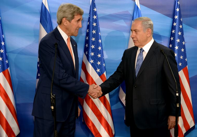 US Secretary of State John Kerry with PM Netanyahu