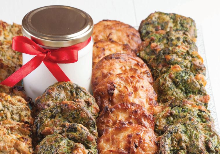 Spinach and cheese latkes