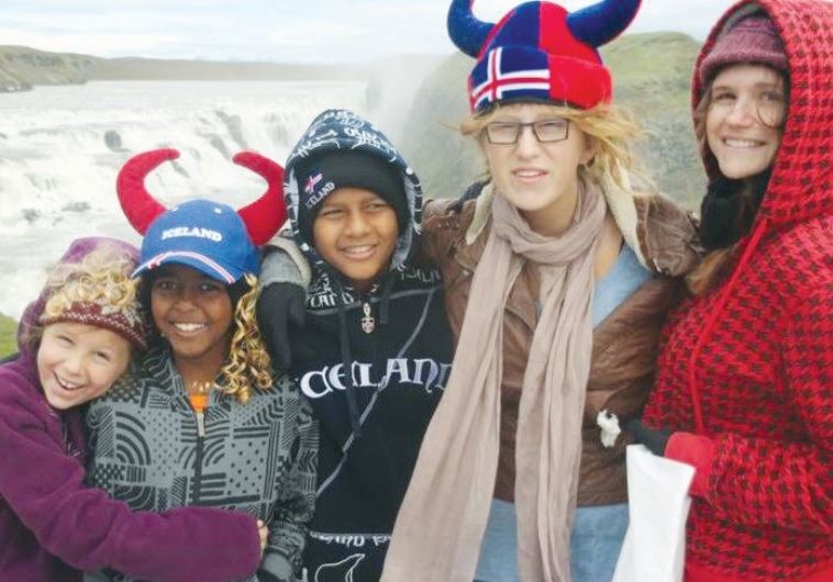 The author's children on family vacation in Iceland in 2011. (From left to right) Ashira, then eight; Zamir, nine; Adar, 12; Hallel, 16; Aliza, 18