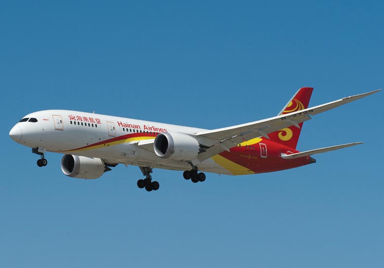 Airline route from China to Israel