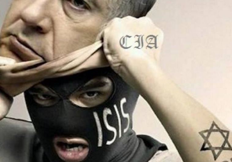 A picture depicting Prime Minister Benjamin Netanyahu as an Islamic State fighter posted on the Arab-Jewish Hadash party’s Arabic Facebook page