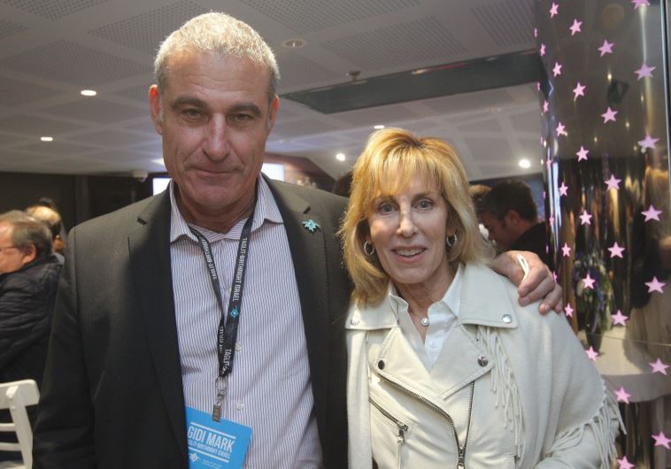 FILM PRODUCER Nancy Spielberg seen here with Gidi Mark, International CEO of Birthright Israel, at Cinema City Glilot.