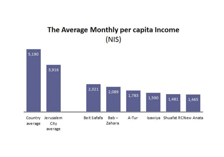 The average monthly per capita income (nis)