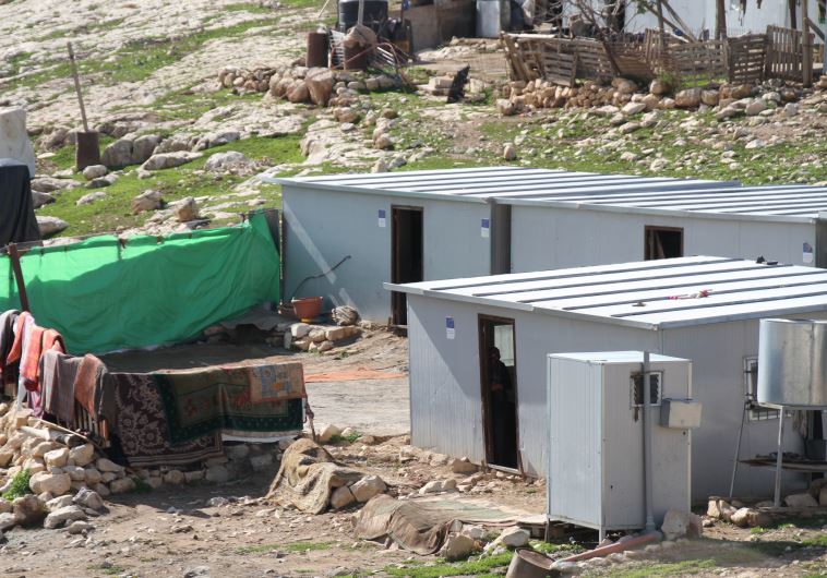  Illegal Palestinian Beduin structures funded by the EU in the area of Ma'aleh Adumim.