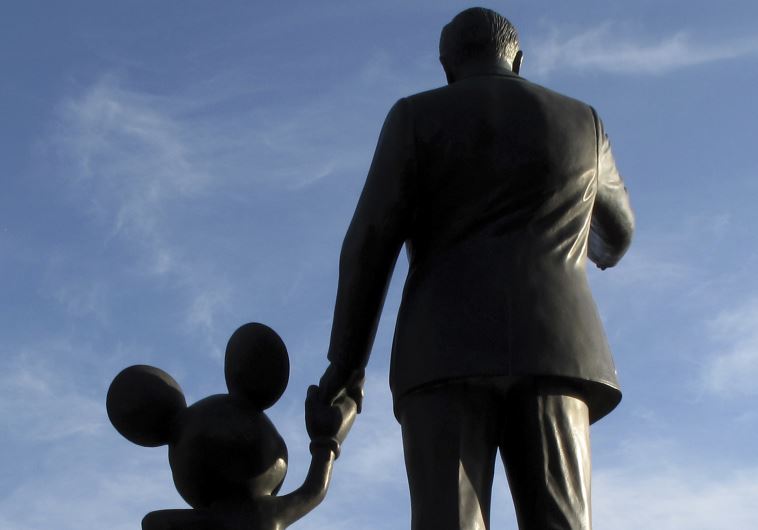 Statues of Walt Disney and Mickey Mouse