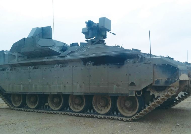 A NAMER APC with the Trophy HV active protection system is poised for action.