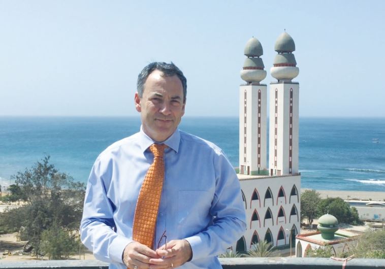 ISRAEL’S AMBASSADOR to Senegal, Paul Hirschson, is seen in front of the Divinity Mosque in Dakar