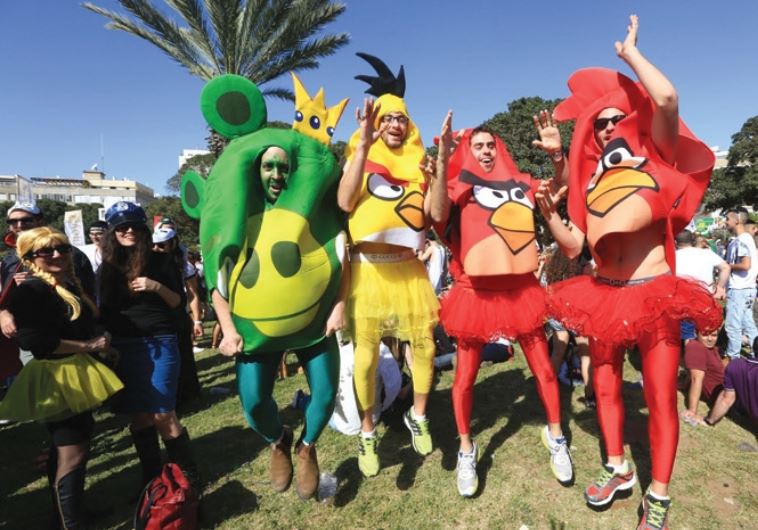 Tel Aviv's annual Purim Rave Street Party at Kikar Hamedina