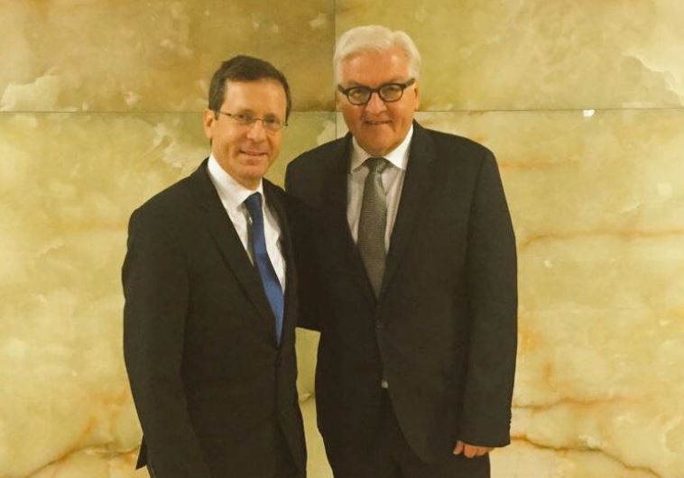 Opposition leader Isaac Herzog meets German Foreign Minister Frank-Walter Steinmeier in Berlin