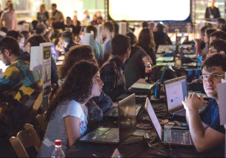 SOME OF THE 400 participants in the the second annual Cyber (K)night hackathon that took place at the First Station in Jerusalem last week.