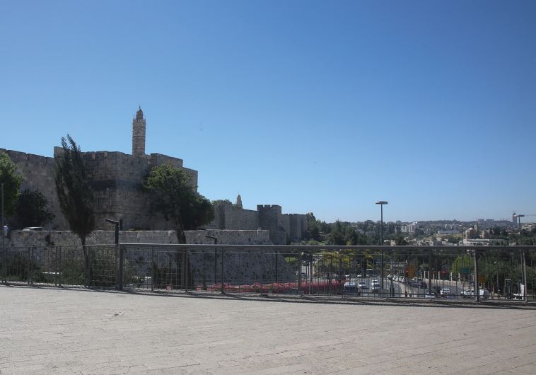 Lots of elbow room in the plaza near Jaffa Gate in the Old City