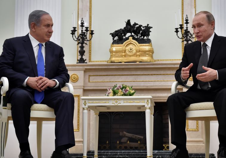 ussian President Vladimir Putin (R) meets with Prime Minister Benjamin Netanyahu at the Kremlin in Moscow, Russia, April 21, 2016