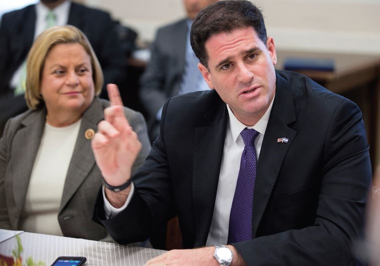 Israeli ambassador to the United States Ron Dermer speaks to members of Congress in 2014