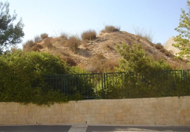 Tumulus 2  in Jerusalem, excavated by W.F. Albright in 1923. His excavation trench is still visible at the top of the structure