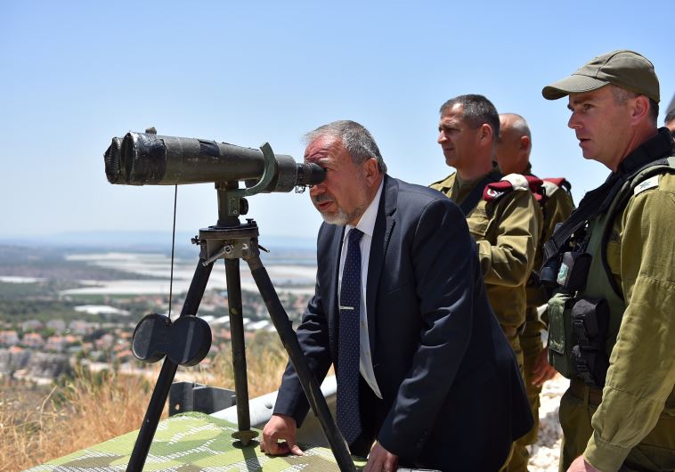 Defense Minister Liberman tours northern border