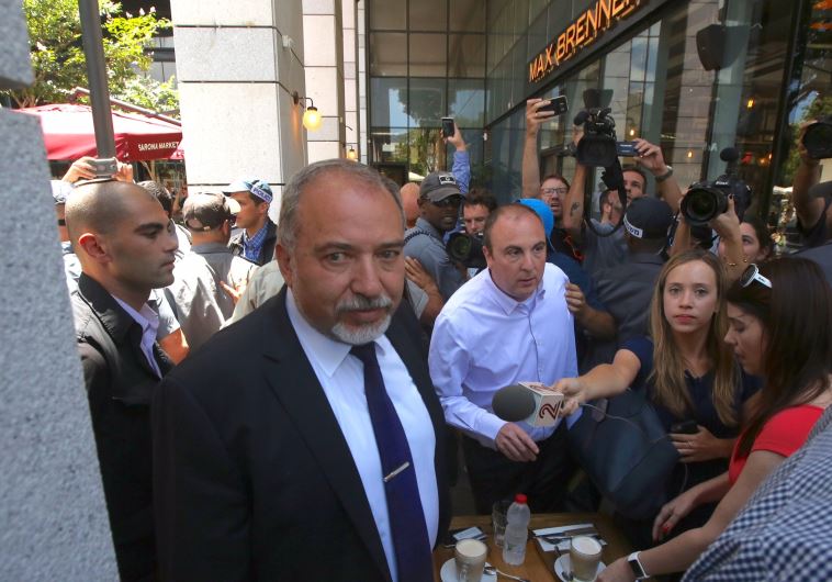 Defense Minister Avigdor Liberman visits scene of Tel Aviv terror attack