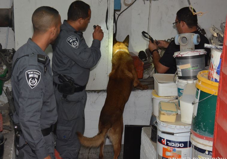 Israel police during a drug raid operation‏