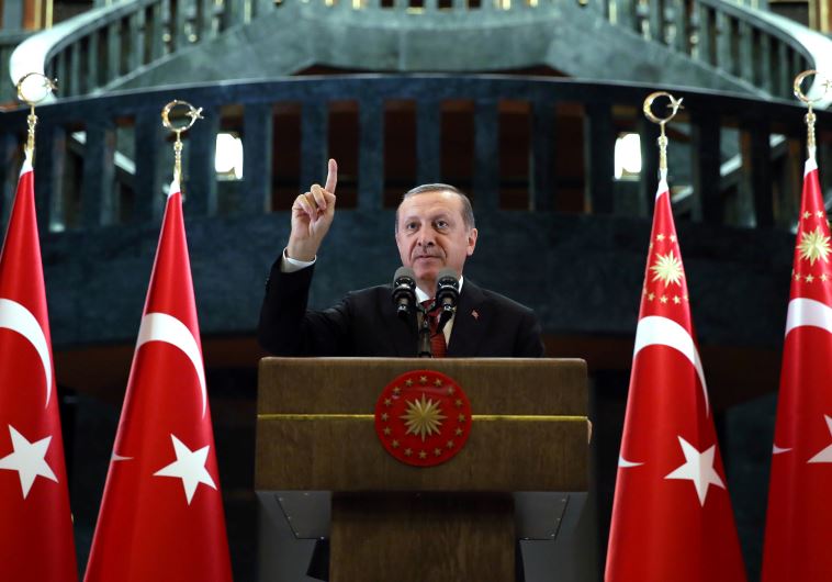 Turkish President Tayyip Erdogan makes a speech during an iftar event in Ankara, Turkey, June 27, 2016