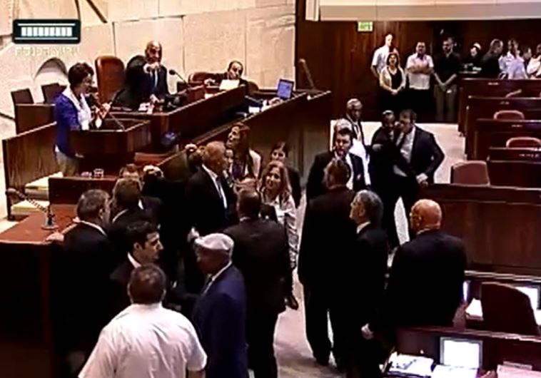 Knesset brawl erupts after Arab Israeli MK calls IDF soldiers "murderers," June 29, 2016