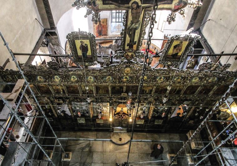 An Italian team has been working for the past three years on repairing the wooden roof of Bethlehem’s Church of the Nativity