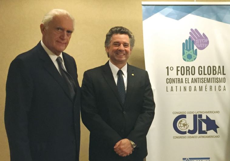 POLITICAL LEADERS attend the Global Forum for Combating anti-Semitism in Latin America, in Buenos Aires, on Monday.