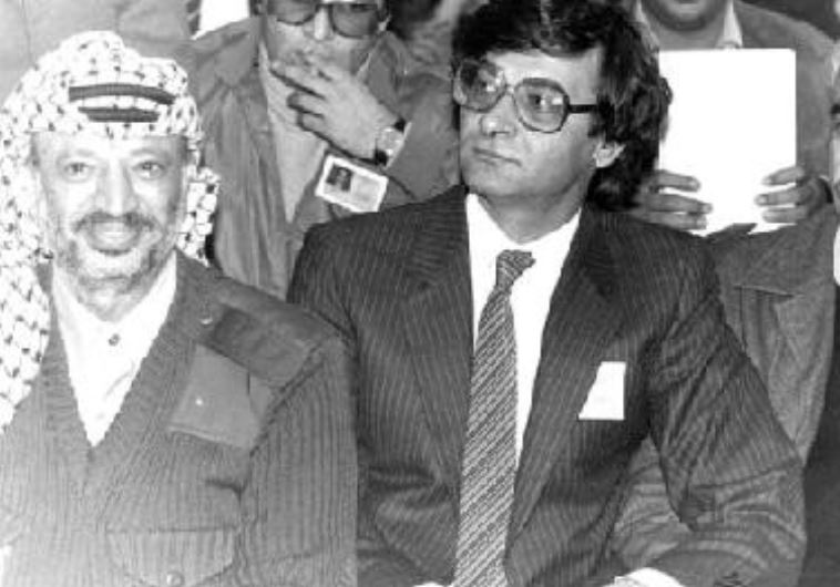 (left to right) Yasser Arafat, Mahmoud Darwish & George Habash in Syria circa 1980