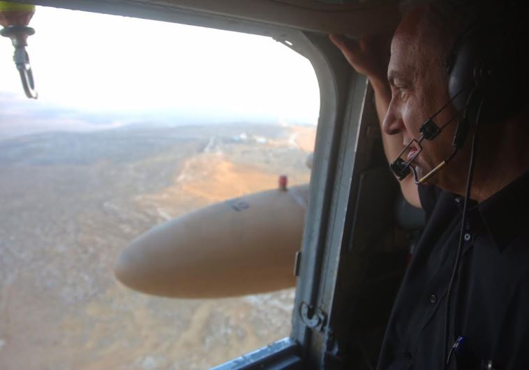 Prime Minister Benjamin Netanyahu flies plane over West Bank