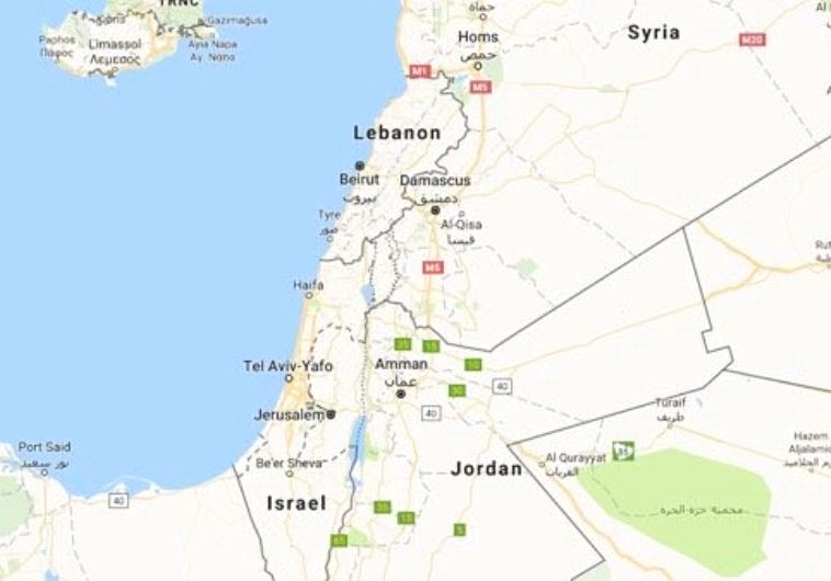 Google Maps view of Israel and the surrounding region.