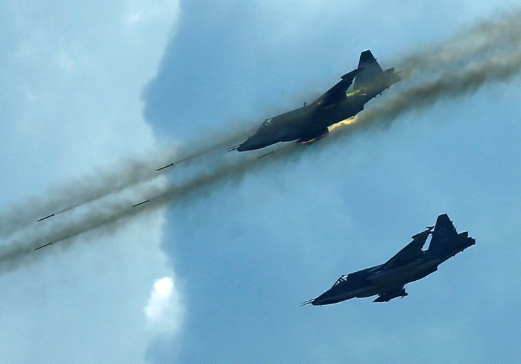 Russian Sukhoi Su-25 jet fighters