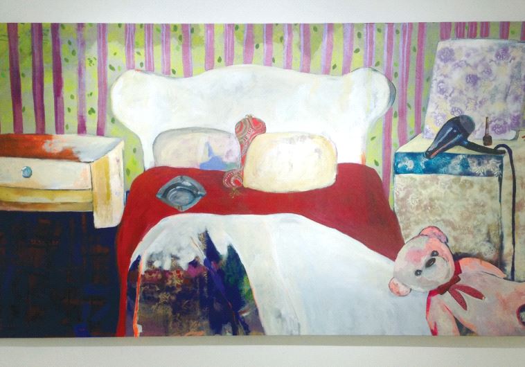 ‘INTIMATE SPACE XII,’ by Rana Samara. At first glance, many do not understand that Samara’s paintings depict intimate spaces. ‘You need to read the statement to understand,’ she said.