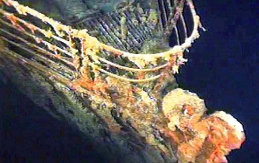 The port bow railing of the Titanic