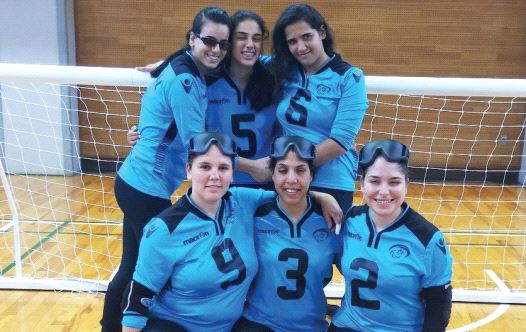 Israel’s first women’s goalball team is captained by blind Israeli-Arab Elham Mhamid (top row, left) and has high hopes of capturing a medal next month at the 2016 Paralympic Games in Rio.