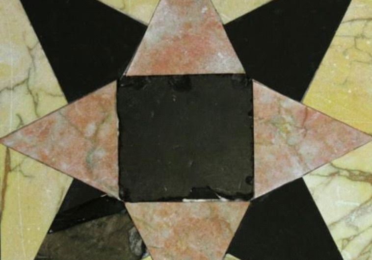 A reconstructed tile from the Second Temple.