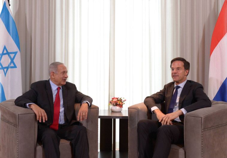 Prime Minister Benjamin Netanyahu with Dutch Prime Minister Mark Rutte