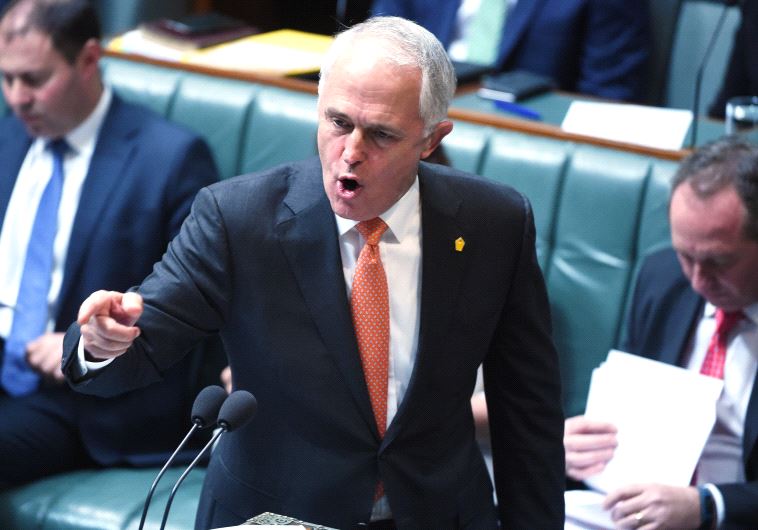 Australian Prime Minister Malcolm Turnbull speaks during Question Time in the House of Representatives at Parliament House in Canberra, Australia, August 31, 2016.