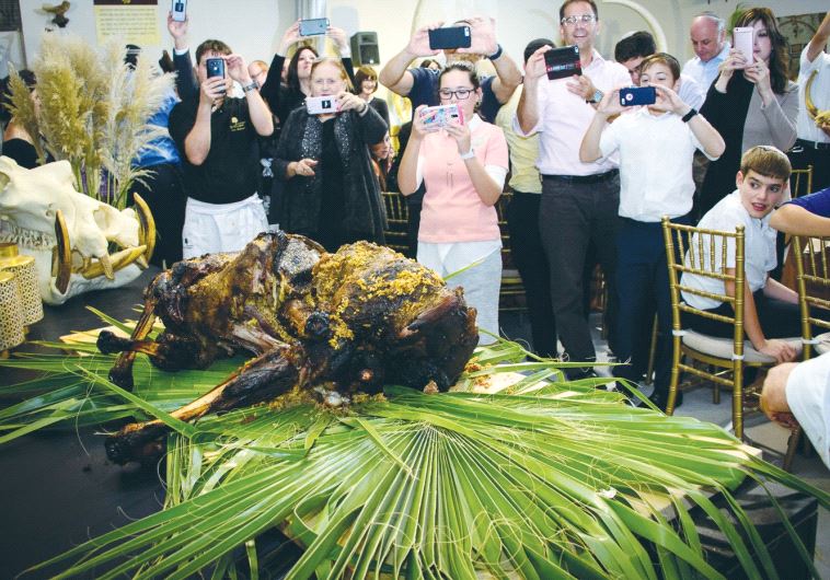 DINERS PHOTOGRAPH the whole spit-roast deer served at the banquet yesterday