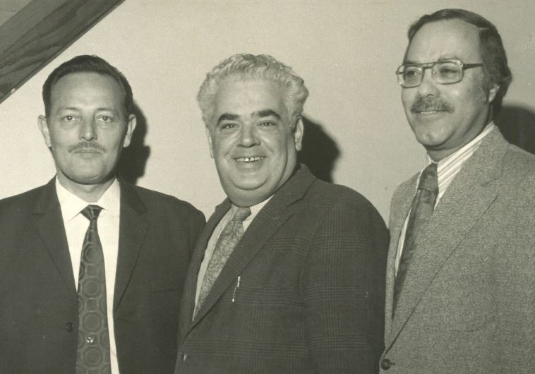 The writer's father (right) stands close – but not quite next to – then-IAF commander Benny Peled (left) in West Hartford, Connecticut, on April 15, 1973