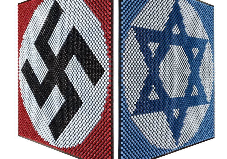 Swastika and Star of David art piece featured in Juraj Kralik's Le Quattro Stagione-Stolen Geometry III